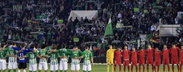 El derby Sevilla Betis (minuto de silencio)