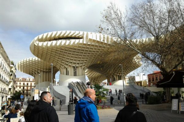 Paseando por la 'plaza de las setas'